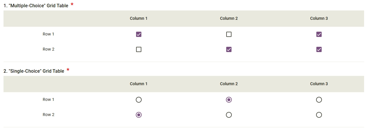 Grid Table Screenshot